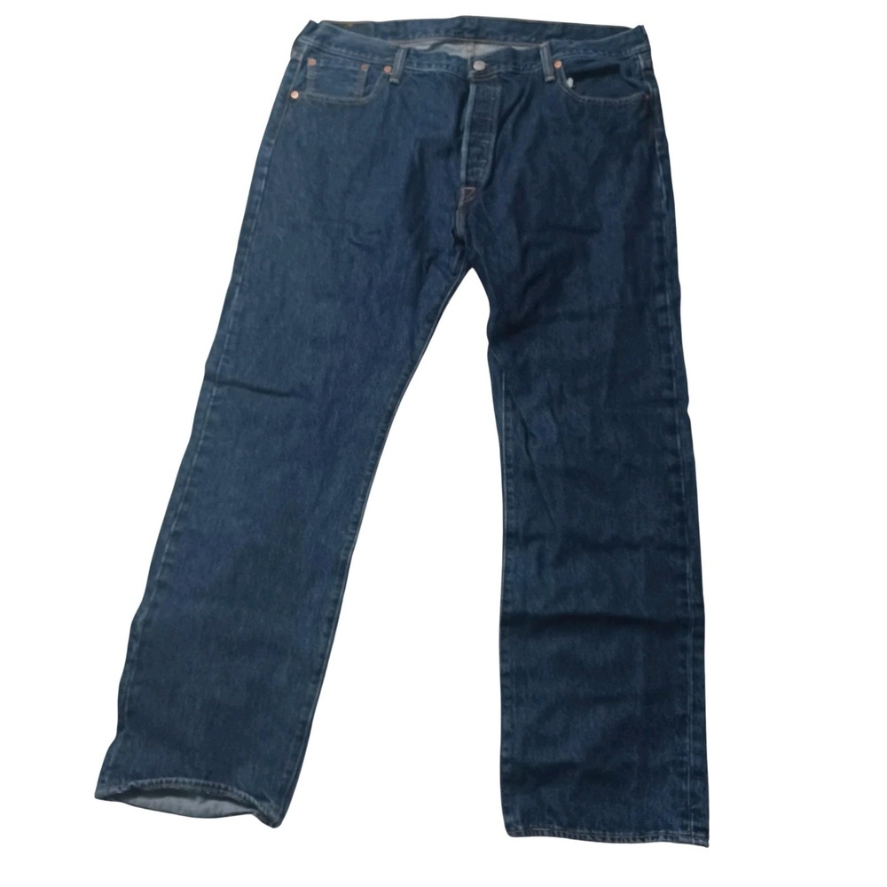 Levis 501 Jeans Mens 42x32 Blue Medium Wash Regular Fit Button Fly Denim‎ Pants